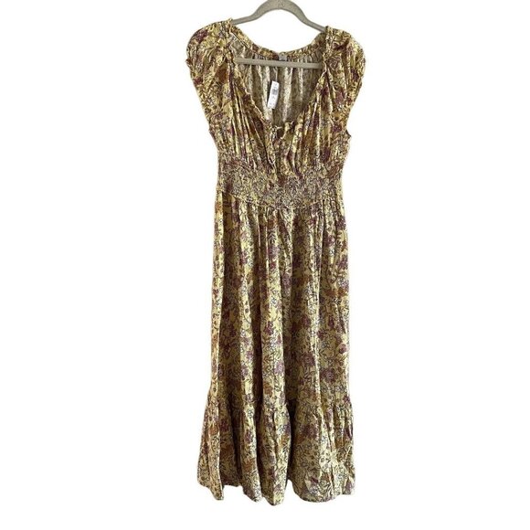 Old Navy Women MP Cottagecore Prairie Waist Defined Puff Sleeve Maxi Dress NWT - Picture 3 of 12